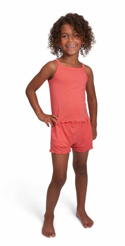 Girls Lettuce Edge Cami & Short Set